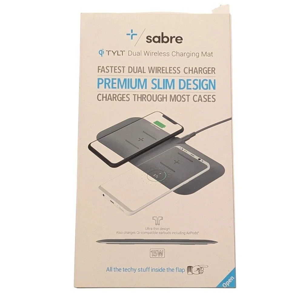R5-O Tylt‎ Sabre Dual Wireless Charging Mat Fast Charge | iPhones | Black